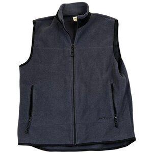 Old Navy Men's Fleece Zip Up Vest Large Navy Blue Mock Neck Zip Pockets